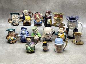 Collection of ceramic character and Toby jugs, including Royal Winton