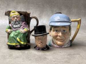 Collection of ceramic character and Toby jugs, including Royal Winton - 4