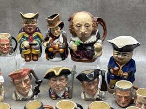Collection of ceramic character and Toby jugs, including Royal Doulton - 2
