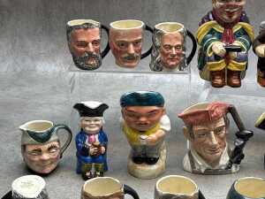 Collection of ceramic character and Toby jugs, including Royal Doulton - 3