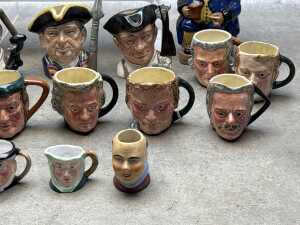 Collection of ceramic character and Toby jugs, including Royal Doulton - 4