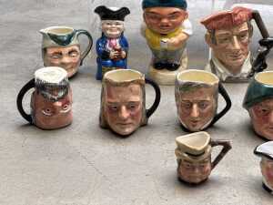 Collection of ceramic character and Toby jugs, including Royal Doulton - 5