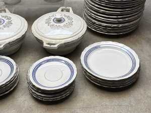 Gareis Bavarian blue and silver decoration porcelain dinner setting for 12 - 3