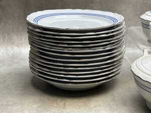 Gareis Bavarian blue and silver decoration porcelain dinner setting for 12 - 4