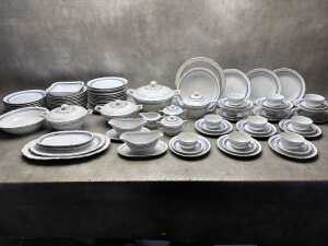 Gareis Bavarian blue and silver decoration porcelain dinner setting for 12 - 6
