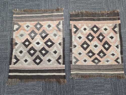 Two Afghan Kilim hand-made flat weave