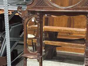 Antique Art Nouveau over-mantle mirror - 3