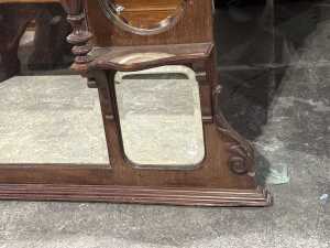 Antique Art Nouveau over-mantle mirror - 4