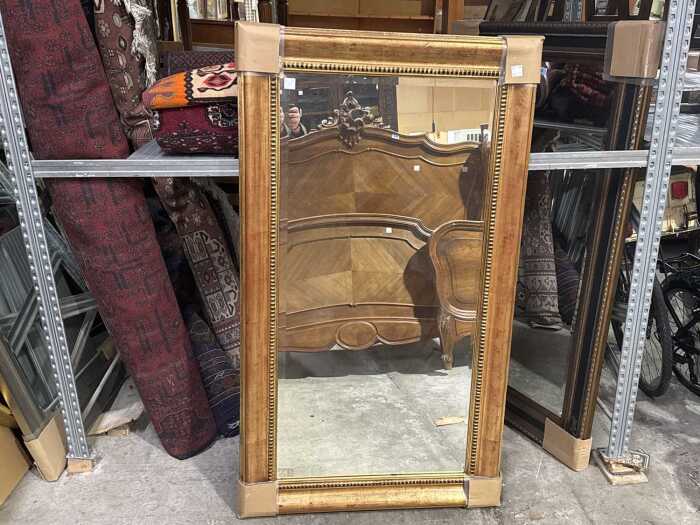 Timber-framed wall mirror