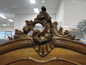 Antique French king single bedhead and end - 2