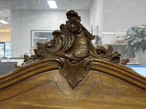 French king single walnut bed base - 2