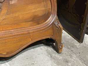 French king single walnut bed base - 4