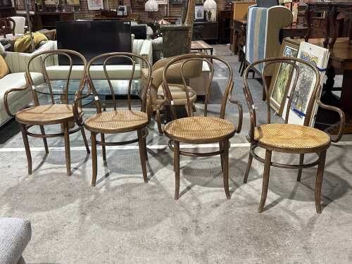 Set of four Bentwood armchairs