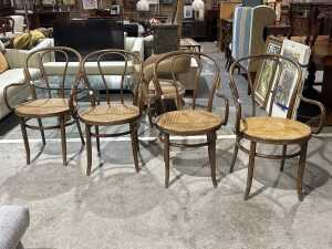Set of four Bentwood armchairs