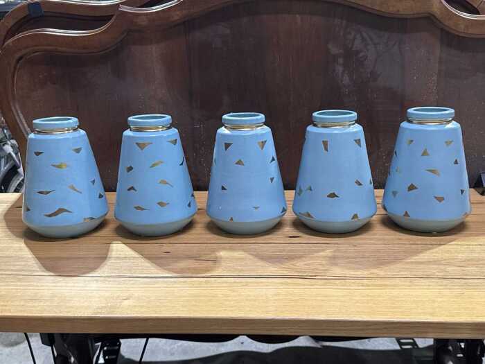 Five modern art ceramic vases