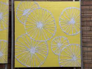 Pair of Middle of Nowhere 'Compass Lemon' paintings on canvas - 2
