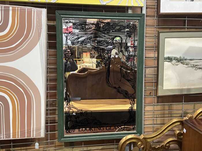 Mirror with Art Nouveau-style decoration