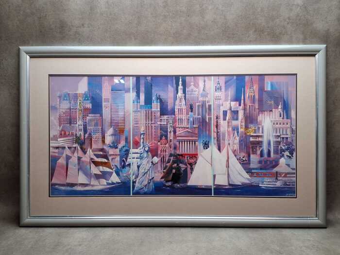Charles Billich framed reproduction 'Manhattan' print on paper