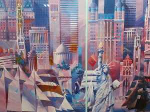 Charles Billich framed reproduction 'Manhattan' print on paper - 2