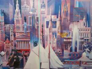 Charles Billich framed reproduction 'Manhattan' print on paper - 3