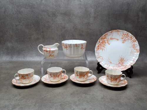 Antique Doulton Burslem porcelain tea setting for four