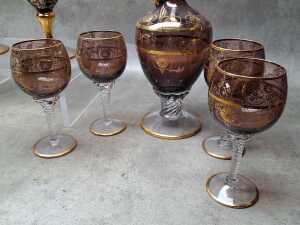 Bohemian gilded crystal and glassware - 4