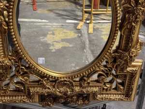 Rooco gilt ornate mirror (reproduction) - 3