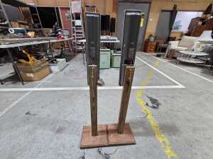 Pair of Sharp LCD TV speakers on stands - 4