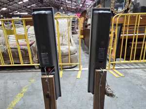 Pair of Sharp LCD TV speakers on stands - 5
