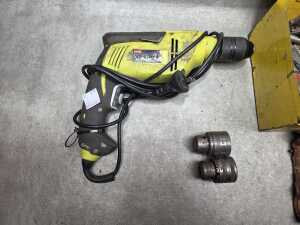 Ryobi electric drill with toolbox and assorted accessories - 2