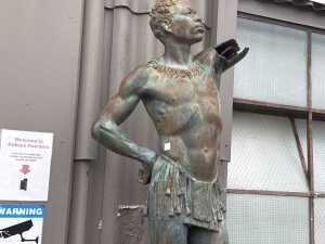 Decorative cast-iron African-style male figure statue - 2