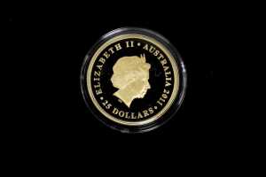 The Australian Sovereign 2011 $25 gold proof coin, 7.99g 91.67% pure gold - 2
