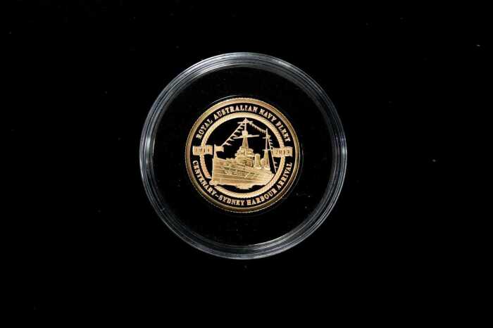 Royal Australian Navy Fleet Centenary 2013 gold proof coin, 2g 58.5% pure gold