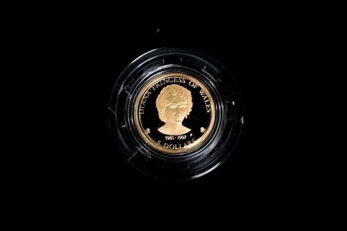 Diana Princess of Wales Commemorative 1997 $5 gold proof coin, 1.24g 99.99% pure gold