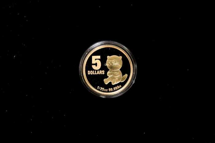 Little Dinkums Tinga Tasmanian Devil 2010 $5 gold proof coin, 0.04oz 99.99% pure gold