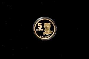 Little Dinkums Tinga Tasmanian Devil 2010 $5 gold proof coin, 0.04oz 99.99% pure gold