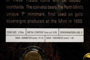 The Australian Kangaroo Nugget 2000 $5 gold proof coin, 0.05oz 99.99% pure gold - 5