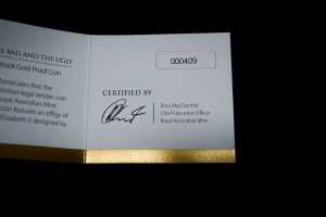 The Bold, the Bad and the Ugly 2019 $10 'C' Mintmark gold proof coin, 0.1oz 99.99% pure gold - 5