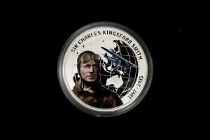 Charles Kingsford Smith 2010 $1 silver proof coin, 1oz 99.9% pure silver