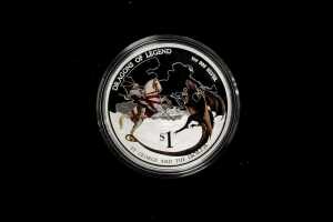 Dragons of Legend 2012 $1 silver proof coin, 31.14g 99.9% pure silver