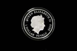 Dragons of Legend 2012 $1 silver proof coin, 31.14g 99.9% pure silver - 2