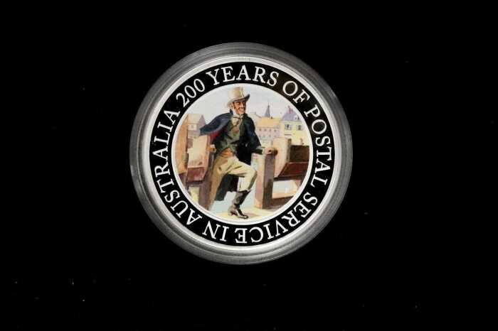 200 Years of Postal Service in Australia 2009 $1 silver proof coin, 31.14g 99.9% pure silver