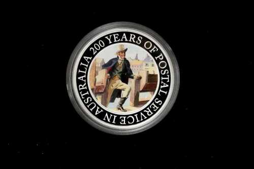 200 Years of Postal Service in Australia 2009 $1 silver proof coin, 31.14g 99.9% pure silver