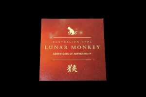 Australian Opal Lunar Monkey 2016 $1 silver proof coin, 31.14g 99.9% pure silver - 5