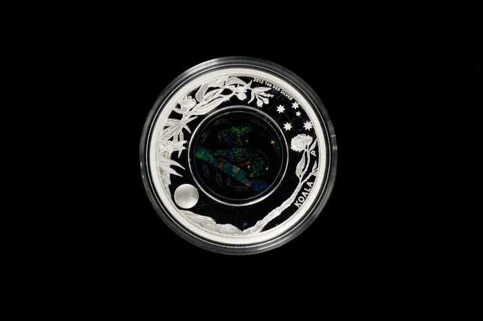Australian Opal Series The Koala 2012 $1 silver proof coin, 31.14g 99.9% pure silver