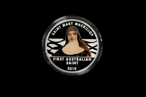 Saint Mary Mackillop 2010 $1 silver proof coin, 31.14g 99.9% pure silver