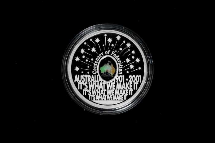 Centenary of Federation Finale Coin 2001 $5 silver proof coin, 36.31g 99.9% pure silver