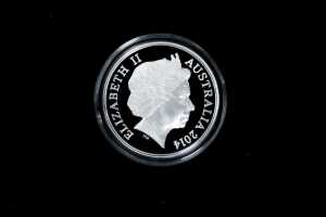 30th Anniversary of the $1 coin 2014 $1 silver proof coin, 1oz 99.9% pure silver - 2