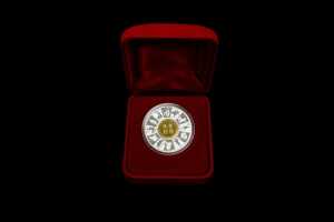 Lunar Holey Dollar & Gold Plated Dump Set 2007 $1.25 silver proof coin 1oz 99.9% pure silver - 3