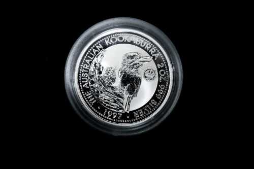 Crown Privy Mark 60th Anniversary 1997 $2 silver proof coin, 62.77g 99.9% pure silver